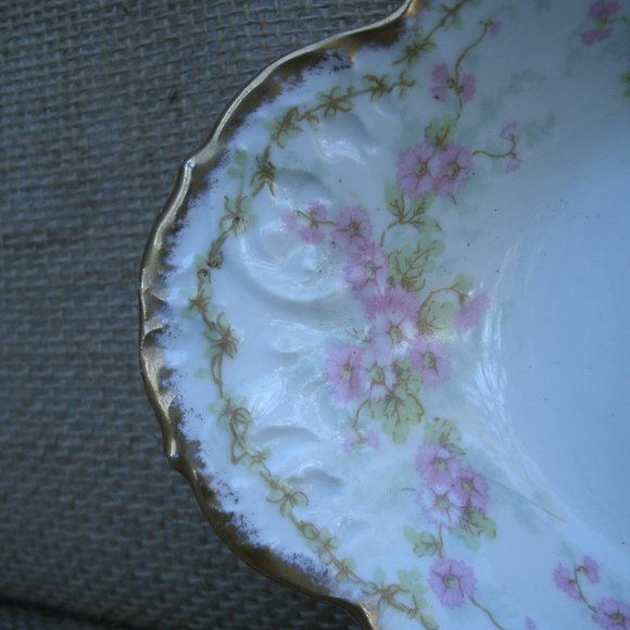 Antique Bawo & Dotter Elite Works Limoges Floral Serve Dish BWD4 - Picture 10 of 16